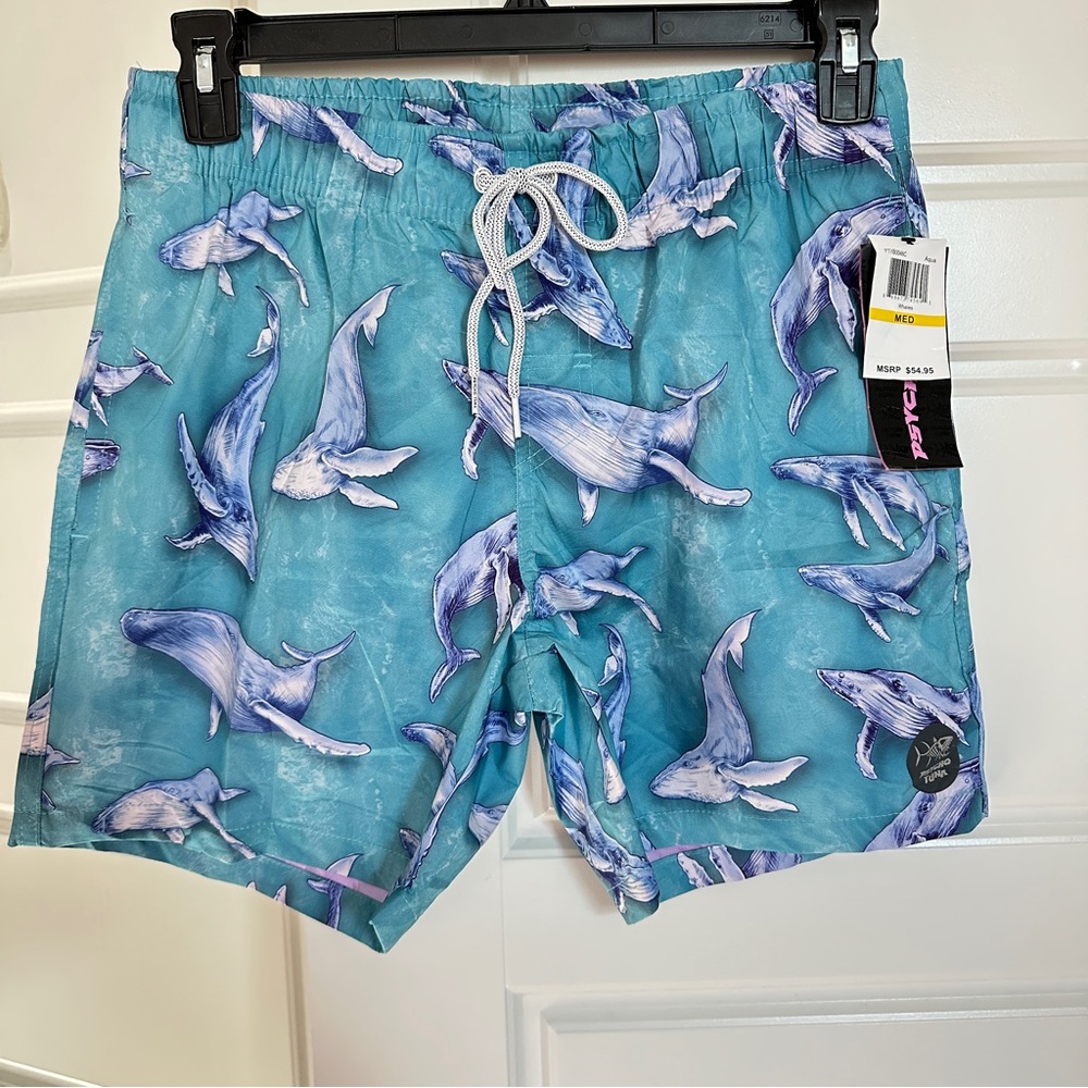 Psycho Tuna PTYBOO46C Aqua Men’s Swim Trunks NWT